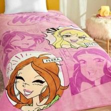 DMR Home Power Çizgi Film Karakteri Pamuk-Polyester Karışım Battaniye, Pembe, Tek Kişilik