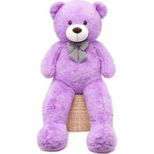 DMR Home Peluş Ayı 120 cm Papyonlu Sevimli Ayı - Sevgiliye En Özel Hediye Mor
