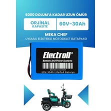 Electroll Meka Chef Batarya (Standart Kapasite) Lifepo4 60V 30AH Elektrikli Motosiklet Bataryası