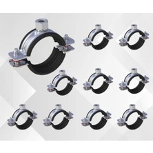 Ozcmax Endüstriyel Çinko Kaplama Boru Kelepçesi, Paslanmaz Çelik, Ağır Yük Tipi, Doğalgaz Tesisatı Için, Lastik Izolasyonlu, Metal Montaj Aparatı (3/4")