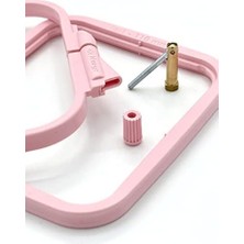 DMR Home Pembe Orta (No:3) Plastik Kare Nakış Kasnağı, Çapraz Dikiş Çemberleri, Zımba Iğne Halkası, Kendin Yap El Işi Dikiş, Abs Plastik Nakış Çemberleri