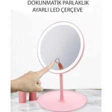 DMR Home Infomax Dokunmatik LED Işıklı Makyaj Aynası | USB Bağlantılı, Ayarlanabilir Parlaklık, Masaüstü ve Portatif, Yuvarlak Tasarım - Beyaz