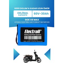 Electroll Goe X6 Max Batarya (Standart Kapasite) Lifepo4 60V 30AH Elektrikli Motosiklet Bataryası