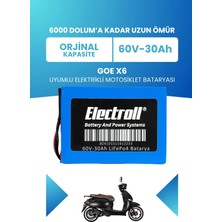 Electroll Goe X6 Batarya (Standart Kapasite) Lifepo4 60V 30AH Elektrikli Motosiklet Bataryası
