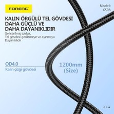 DMR Home XS08 60W LED Işıklı Type-C To Type-C Şarj ve Data Kablosu Ip Örgülü 1,2m