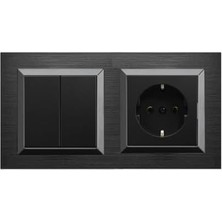 DMR Home Quantum Siyah 2'li Set Komütatör ve Topraklı Priz Set