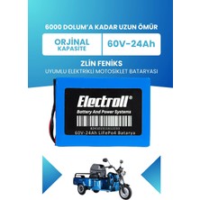 Electroll Zlin Feniks Batarya (Standart Kapasite) Lifepo4 60V 24AH Elektrikli Motosiklet Bataryası