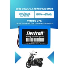 Electroll Vmoto Cpx Batarya (Standart Kapasite) Lifepo4 60V 45AH Elektrikli Motosiklet Bataryası