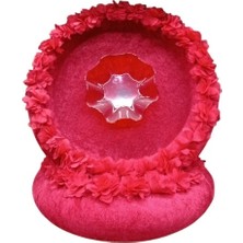 Karakız Kına Sepet Tepsi Takımı Kırmızı Lazer Çiçekli