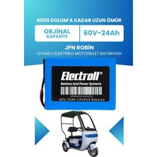 Electroll Jpn Robin Batarya (Standart Kapasite) Lifepo4 60V 24AH Elektrikli Motosiklet Bataryası