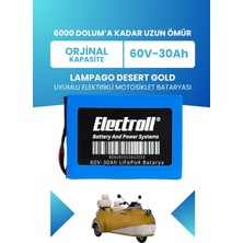 Electroll Lampago Desert Gold  Batarya (Standart Kapasite) Lifepo4 60V 30AH Elektrikli Motosiklet Bataryası