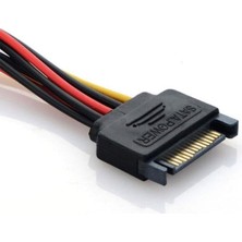 Ozcmax 30 cm 15 Pin Sata Erkek To 2x 4 Pin Dişi Molex Kablo 15 Pin Erkek 2x 4 Pin Dişi Molex 30 cm Sata Kablo