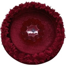 Karakız Kına Sepet Tepsisi Bordo Lazer Çiçekli