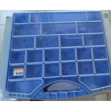 Abnturk 24 Bölmeli Mavi Şeffaf Organizer Takım Çantası 36X33