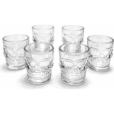 Pazarcan 6'lı Kurukafa Şeffaf Cam Shot Bardağı Seti 9x8 cm