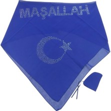 Karakız Sünnet Örtüsü İnci Maşallah Yazılı Mavi
