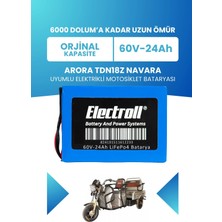 Electroll Arora TDN18Z Navara Batarya (Standart Kapasite) Lifepo4 60V 24AH Elektrikli Motosiklet Bataryası