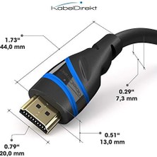 Ozcmax – 10K & 8k HDMI Kablosu, HDMI 2.1 B – 2m, 0,5-5m Arası Mevcut – Sertifikalı, Almanya’da Geliştirilmiş (Ultra Yüksek Hız Kablosu Pc, Ps5, Xbox, Monitör ve Tv Için – Siyah-Mavi)
