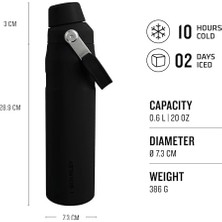 Ozcmax Aerolight Iceflow Içecek Şişesi, Siyah, 0.60 Litre