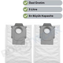 robotyedek Roborock Qrevo Curv 2 Flow Uyumlu 2 Toz Çöp Torbası 3 Litre En Büyük Kapasite Aksesuar