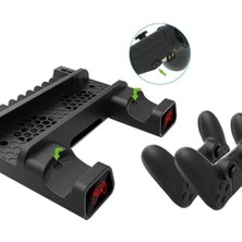 Ozcmax Ps4 Pro ve Slim Için Fanlı Dikey Soğutucu ve Kol Şarj Edici Organizatör Stand TP4-882