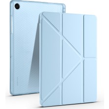 Vardar Aksesuar Galaxy Tab A11 Plus Kılıf Tri Folding Kalem Bölmeli Standlı Kılıf - Mavi