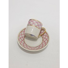 Hasyılmaz Raynoud Limoges Pembe Detaylı Kahve Fincan Takımı