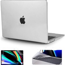 Hk Teknoloji Macbook Pro 16 Inç A3428 M5 Pro A3429 M5 Max Işlemcili 2026 Model Parlak Şeffaf Doku Kılıf Hardcase Tuş+Ekran Koruyucu 3 Lü Set