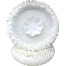 Karakız Kına Sepet Tepsi Takımı Beyaz Lazer Çiçekli