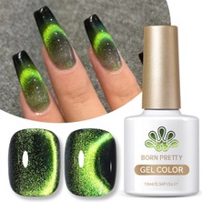 Born Pretty 9d Cat Magnetic Gel Wormhole/kozmik Yeşil Parıltılı Kedi Gözü Kalıcı OJE-10ML