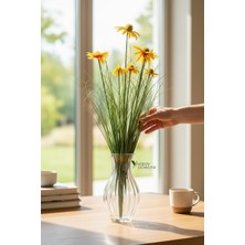 Yapay Çiçekçiniz Büyük Vazo Çiçeği Yapay Papatya Demeti 90 cm
