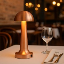 Ozcmax Elektrikürünleri Şarjlı Dokunmatik Masa Lambası Rose | 3 Renk Modu | Dimmerli Taşınabilir Şarjlı Lamba | USB Şarjlı Cafe Restoran Masa Lambası | Şık ve Kompakt Tasarım