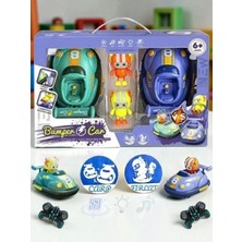 Oyunsal 2 Oyunculu 2 Uzaktan Kumandalı Çarpışan Araba 2’li Set Figür Fırlatma 360° Dönüş, Işıklı & Müzikli