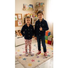 Yağmur Giyim Terry Koyu Lacivert Unisex Çocuk Kot Ceket 8-12 Yaş 1411