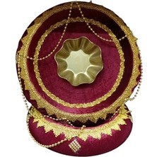 Karakız Kına Sepet Tepsi Takımı Bordo Zincirli