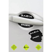 Karbon Desenli Dacia Sandero Kapı Içi Kolları Koruma Folyo Seti