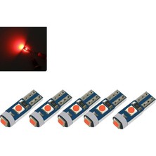 5'li Kırmızı T5 LED Kadran ve Ambiyans Aydınlatma Ampulleri Seti