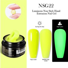 Born Pretty Glow In Dark Non Stick Hand Extension Gel/karanlıkta Parlayan Neon Sarı Hamur Jel (NEG22)-15ML