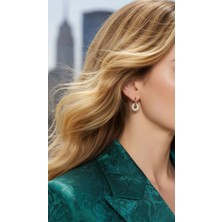 Solène Iceland Altın Kaplama Rose Gold Zirkon Taşlı Çelik Küpe