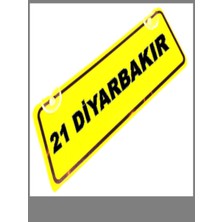 21 Diyarbakır Yazılı Sarı Dekor Plaka, Şık ve Dayanıklı Ev Dekoru