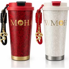 Prativas Lüks Tasarım Charm Detaylı Çift Katmanlı Vakumlu Termos Bardak