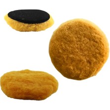 Nuvvo Sarı Renk (3 Adet) Orta Sert Koyun Kuzu Postu Pedi Ø 125 mm Pasta Cila Polisaj Cırt Tabanlı Yün