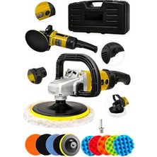 Nuvvo Bakır Sargı Devir Ayarlı Polisaj Makinesi 2000 Watt 180MM 12PARÇA Set Hediyeli