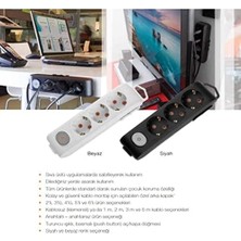 Ozcmax 6lı Anahtar-Topraklı Kablolu Ç.k 3m Priz