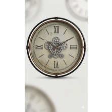 58 cm Modern Endüstriyel Tasarım Metal Duvar Saati - Sessiz Mekanizma (Çift Kat Kaplamalı)