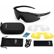 Vs Tactic 5.11 Taktik Siyah Gözlük - 3 Lensli