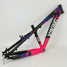 Heugers Viking-X 26” Siyah Pembe – Dirt Jump Freeride Bisiklet Kadro – Tuff X-25 Alüminyum Frame, Güçlendirilmiş Gövde, Disk & V Fren Uyumlu