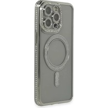 Prativas Iphone 15 Kılıf Joke Simli Magneticsafe Kılıf - Gri
