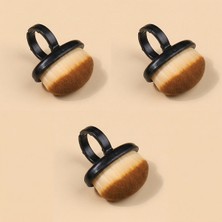 Aba Nails 3 Adet Mini Yüzük Tırnak Toz Temizleme Fırçası Siyah