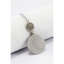 Gümüş Renkli Çiçekli Ayetel Kürsi ve Dua Süsü, Araba Ayna Dekoru